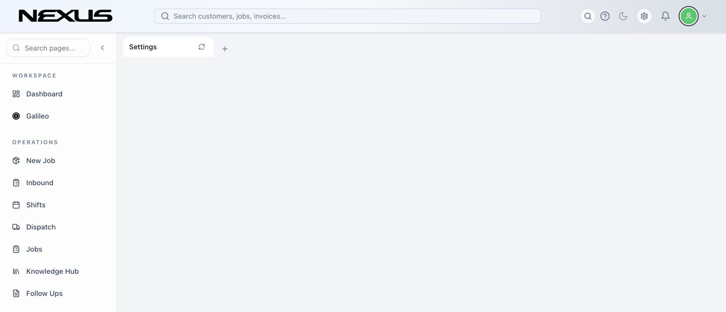 The Pricebook workspace with its tabs, filters, and Actions menu.